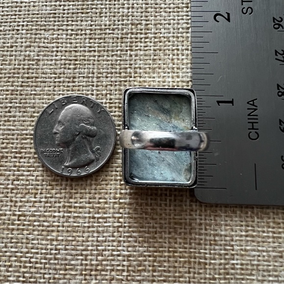 New Ruby Fuchsite Stone Crystal Silver Overlay Ring Size 7.75 - Picture 5 of 6